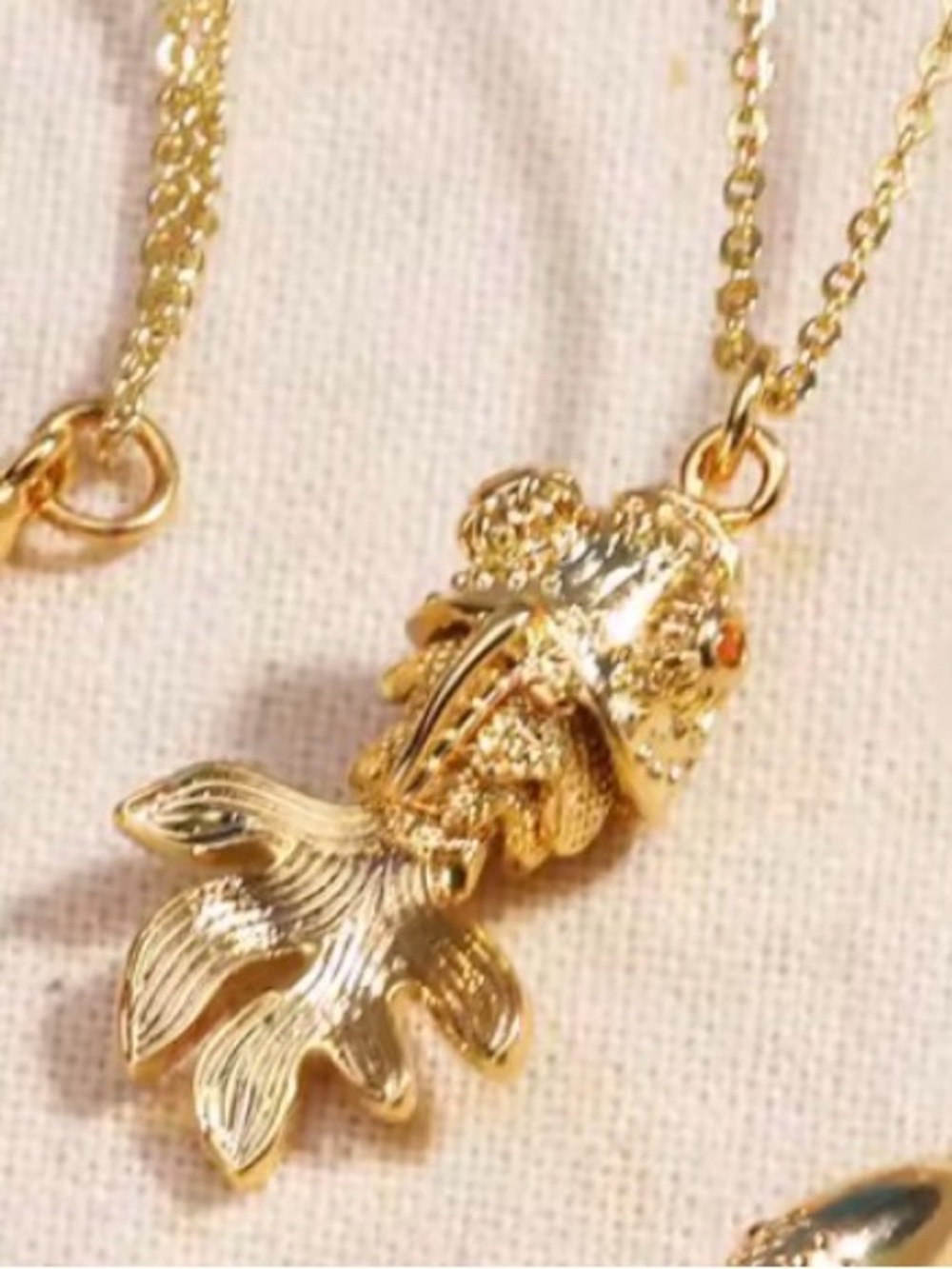 18K Gold Koi Fish Dynamic Pcs Pendant Necklace Boho Goldfish Nautical (No Fade) - Picture 5 of 9